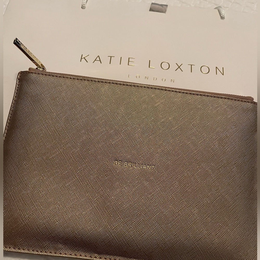 Katie Luxton of London "Be Brilliant" Rose Gold Zip Pouch